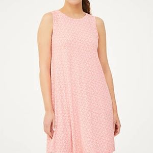 LOFT Cotton Shift Patterned Pink Dress Size Medium